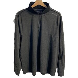 Porsche Design Sweater Mens XL Saudia Airlines 1/4 Zip Lightweight Pullover Gray